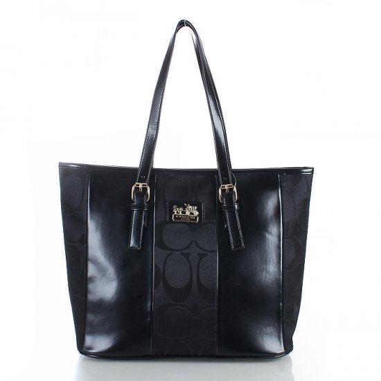 Coach Madison East West Medium Black Totes FDH | Women - Click Image to Close